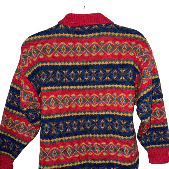 Rare Laura Ashley Vintage 80's Wool Great Britain Christmas Holiday Sweater O/S - Picture 7 of 9